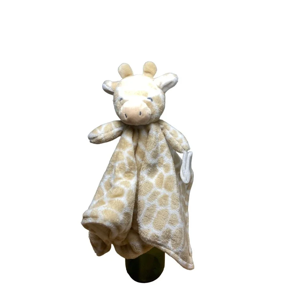 Carters  Securty Blankie Lovey Giraffe Spotted Child of Mine w Pacifier Holder